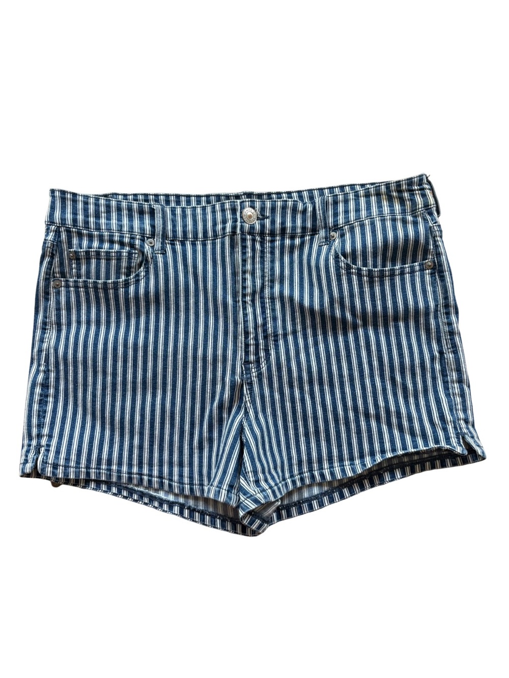 American Eagle Striped Blue Denim Women’s Shorts Size 18 EUC